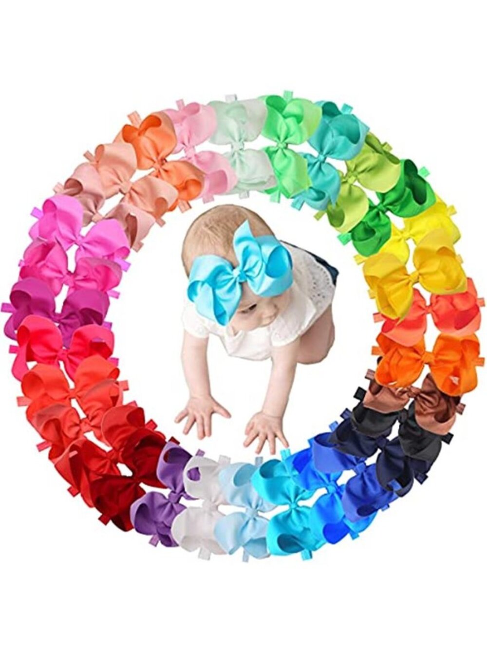 Baby Girl Headbands Big Bow Elastic Hair Bows Newborn Infant Toddler Kids